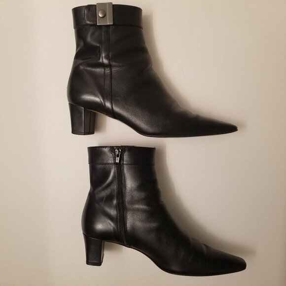 Coach Shoes - Coach Black Leather Ankle Boots  size 8